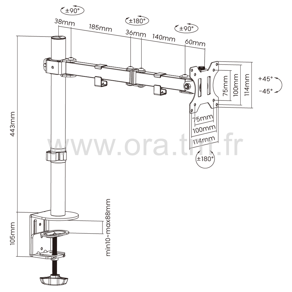 STFTM - ACCESSOIRES DE BUREAU - SUPPORT PORTE ECRAN LCD